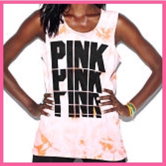 •Victoria’s Secret PINK• Tie Dye Logo Tank top - Picture 4 of 4